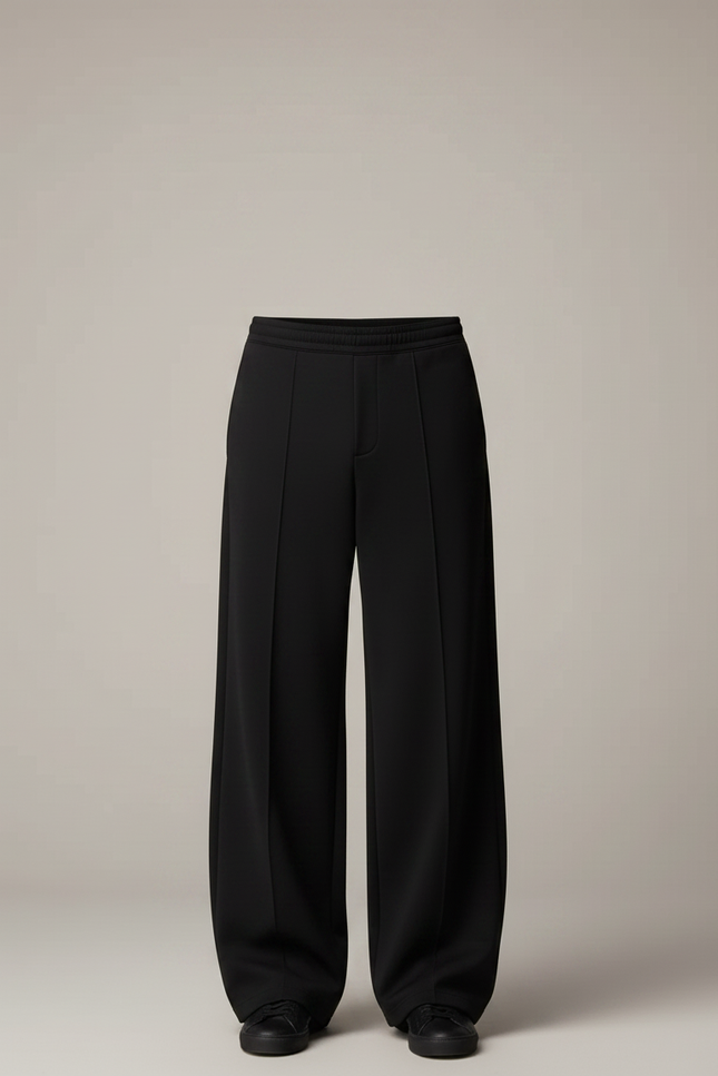 Pantalon Noir Jambe Large - Polyester - vue 3