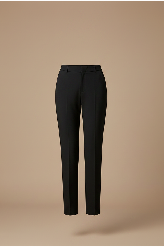 Pantalon Noir Femme Cigarette Taille Haute Décontracté - Gabardine - vue 3