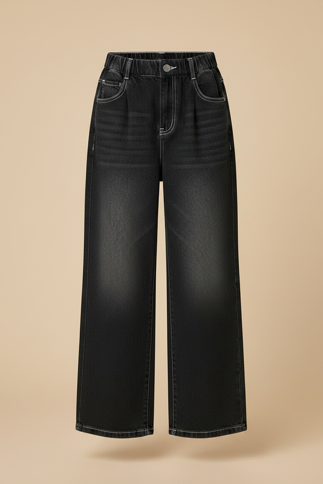 Pantalon Noir Ample Denim Dégradé Fille - Jean - vue 3