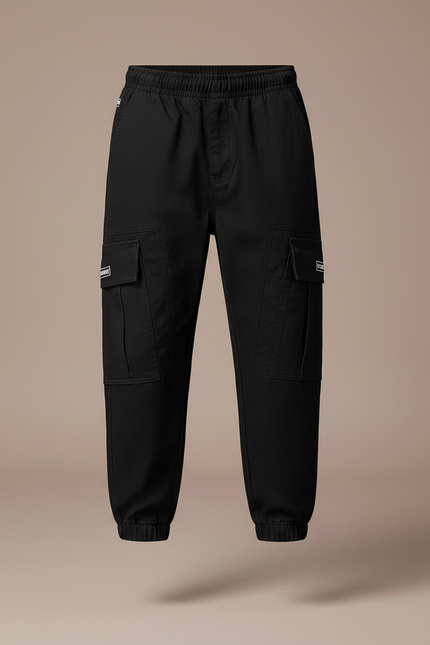 Pantalon Cargo Noir Garçon - Toile - vue 3