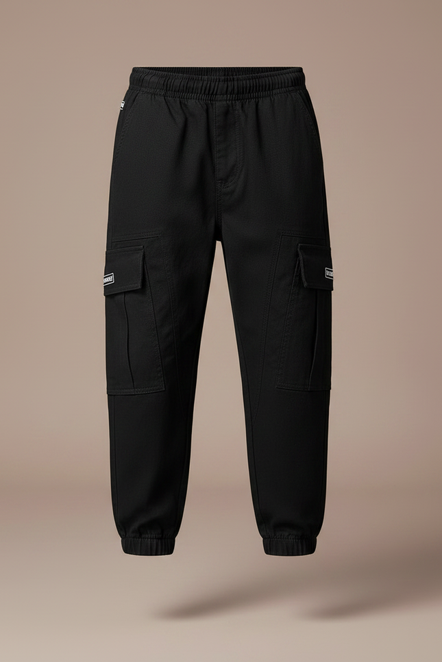 Pantalon Cargo Noir Garçon - Toile - vue 3