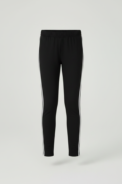 Pantalon Noir Fille Rayé Sport Stretch Confortable - Polyester - vue 3
