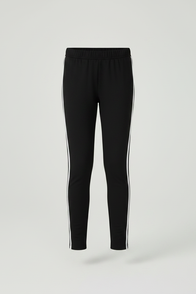 Pantalon Noir Fille Rayé Sport Stretch Confortable - Polyester - vue 3