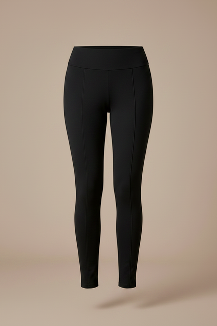 Pantalon Noir Taille Haute Slim Élastique Femme - Polyester - vue 3