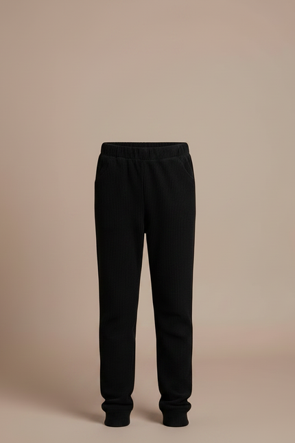 Pantalon Noir Côtelé Confortable Enfant - Cordé - vue 3