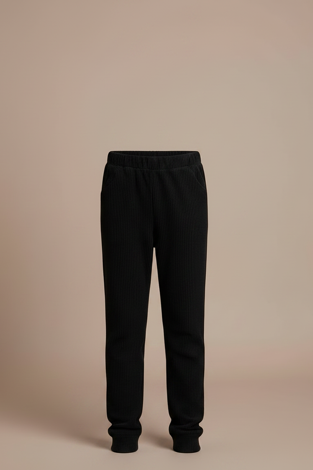 Pantalon Noir Côtelé Confortable Enfant - Cordé - vue 3