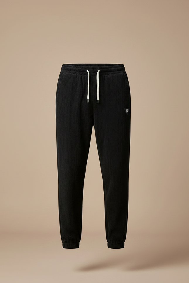Pantalon Noir Côtelé Décontracté Homme Sport - Cordé - vue 3