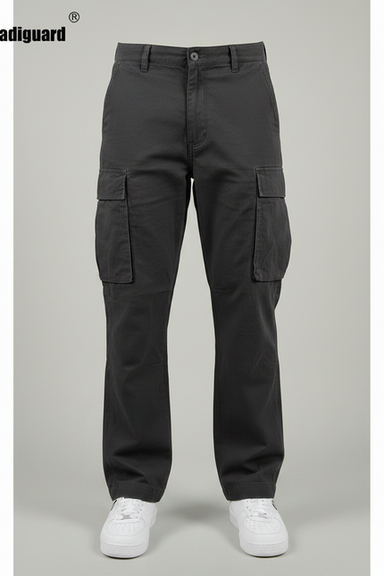Pantalon Noir Cargo Homme Décontracté Ample Multi-Poches - Toile - vue 3