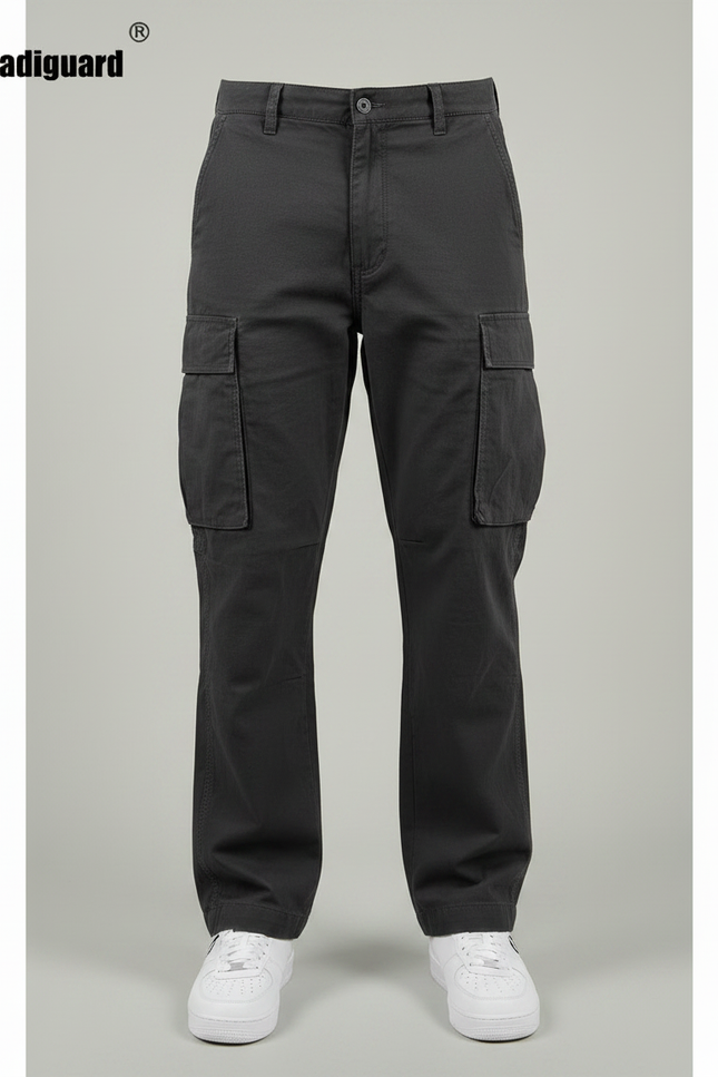 Pantalon Noir Cargo Homme Décontracté Ample Multi-Poches - Toile - vue 3