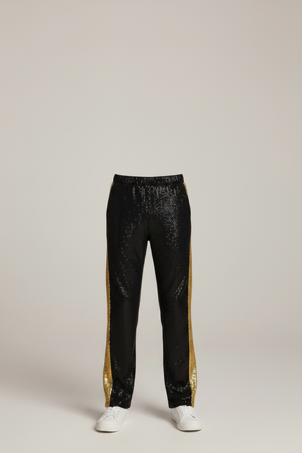 Pantalon Noir A Paillette - Polyester - vue 3