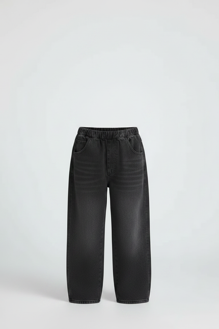 Pantalon Noir Ample Denim Enfant Décontracté - Jean - vue 3