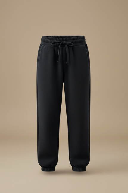 Pantalon Noir Polaire Chaud Confortable Décontracté Jogging - Molleton - vue 3