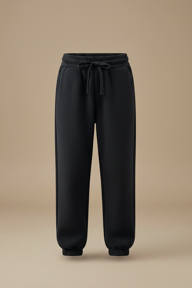 Pantalon Noir Polaire Chaud Confortable Décontracté Jogging - Molleton - vue 3