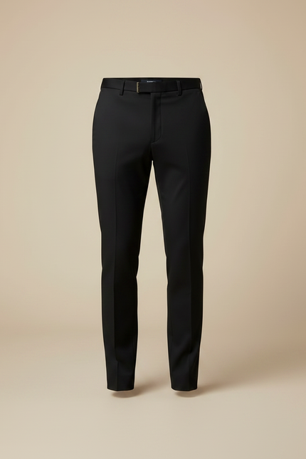 Pantalon Noir Élégant Ajusté Habillé Business Homme - Polyester - vue 3