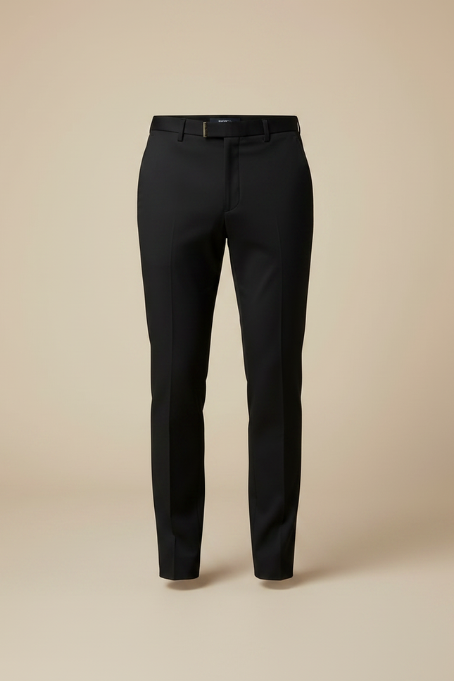 Pantalon Noir Élégant Ajusté Habillé Business Homme - Polyester - vue 3