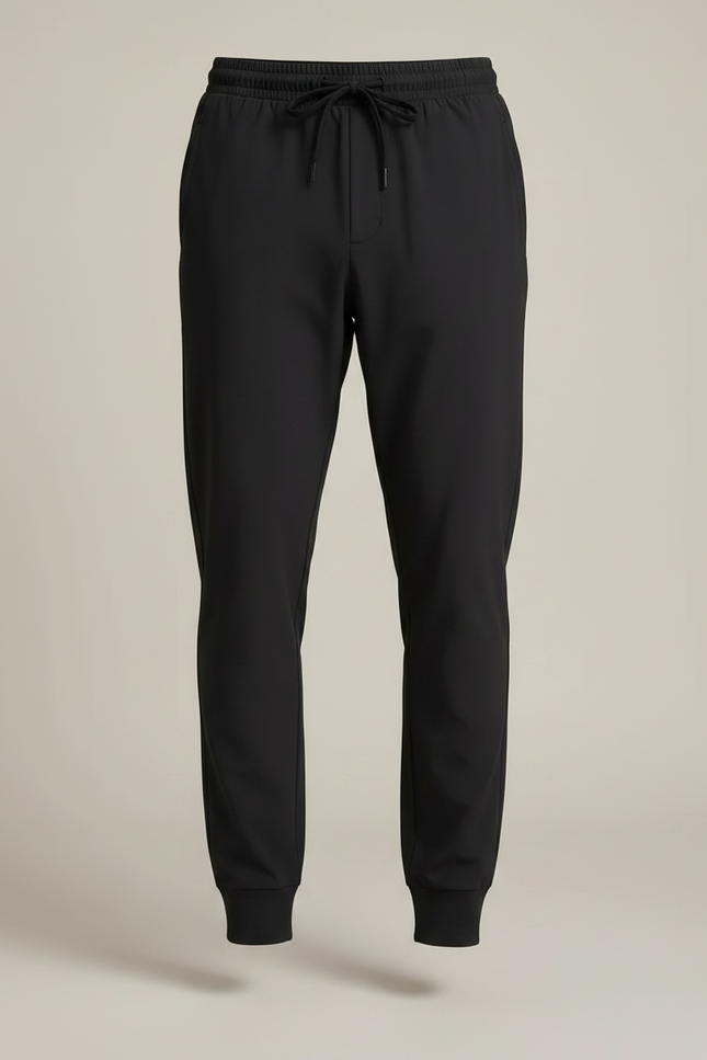 Pantalon Noir Jogger Sport Cordon Élastique Homme - Polyester - vue 3