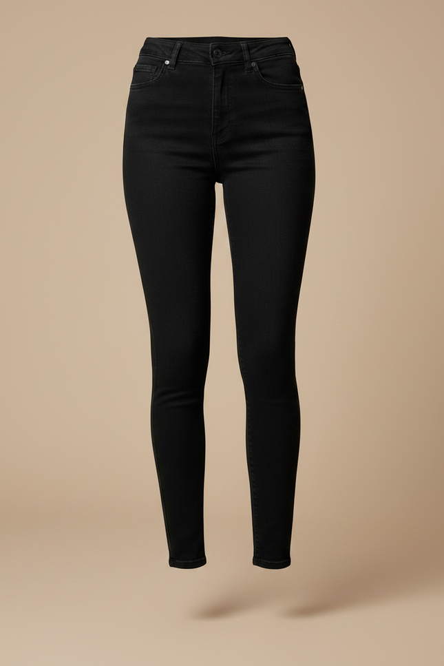 Pantalon Noir Slim Denim Taille Haute Femme - Jean - vue 3