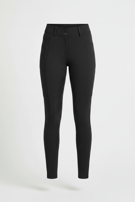 Pantalon Noir Équitation Respirant Adhérent Femme Sport - Polyester - vue 3