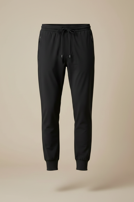 Pantalon Noir Homme Sportif Décontracté Ajusté Léger - Polyester - vue 3