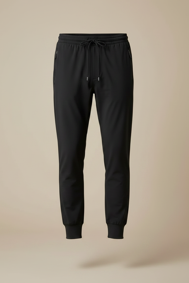 Pantalon Noir Homme Sportif Décontracté Ajusté Léger - Polyester - vue 3