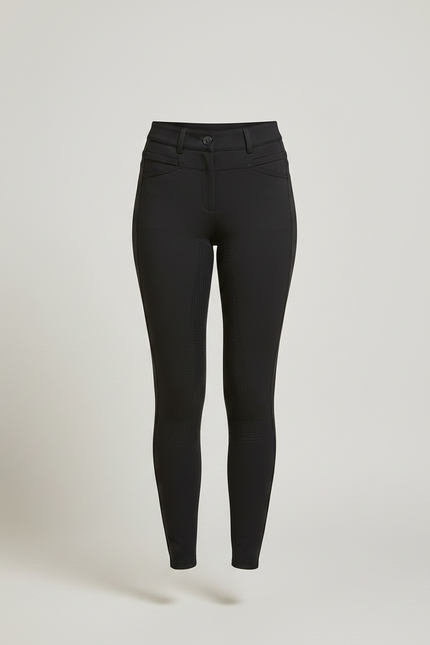 Pantalon Noir Équitation Silicone Ajusté Respirant Femme - Polyester - vue 3