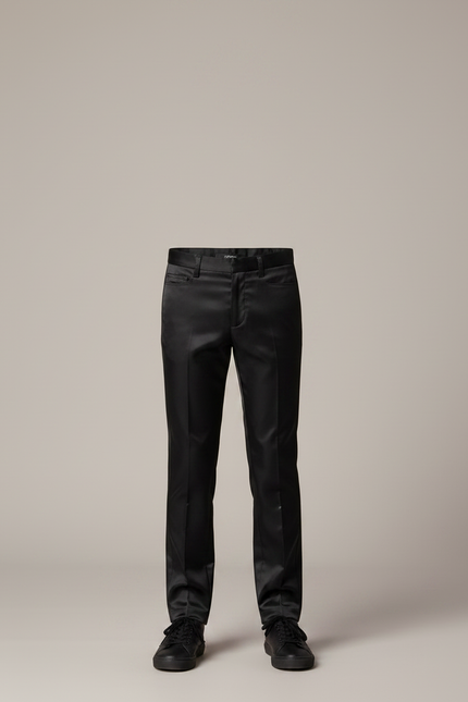 Pantalon En Satin Noir - vue 3