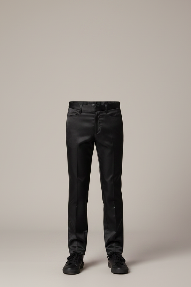 Pantalon En Satin Noir - vue 3
