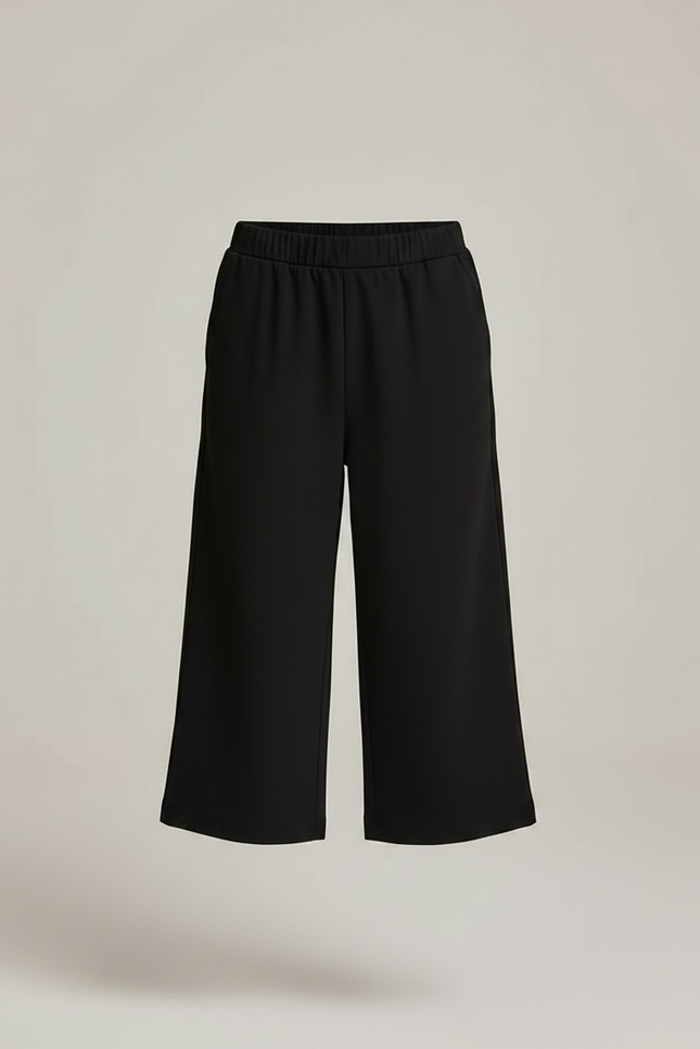 Pantalon Noir Ample Court Garçon Décontracté Fluide - Polyester - vue 3