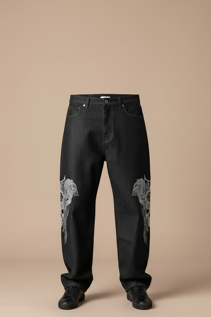 Pantalon Oversize Noir Homme - Jean - vue 3