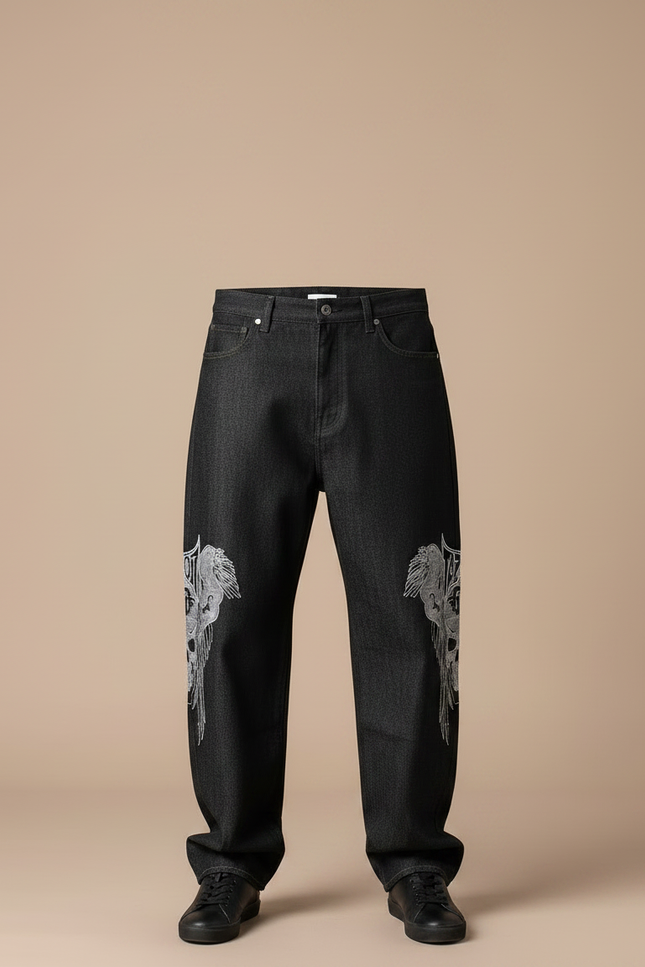 Pantalon Oversize Noir Homme - Jean - vue 3
