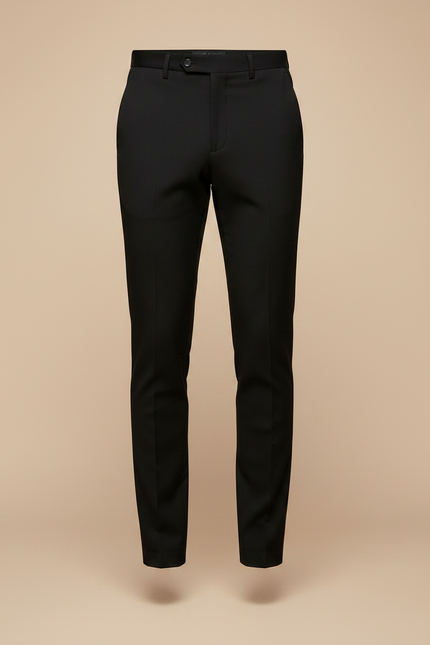 Pantalon Noir Homme Élégant Ajusté Droit Formel - Polyester - vue 3