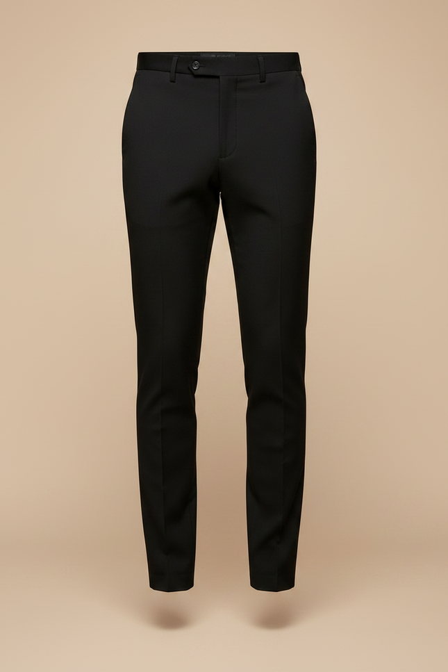 Pantalon Noir Homme Élégant Ajusté Droit Formel - Polyester - vue 3