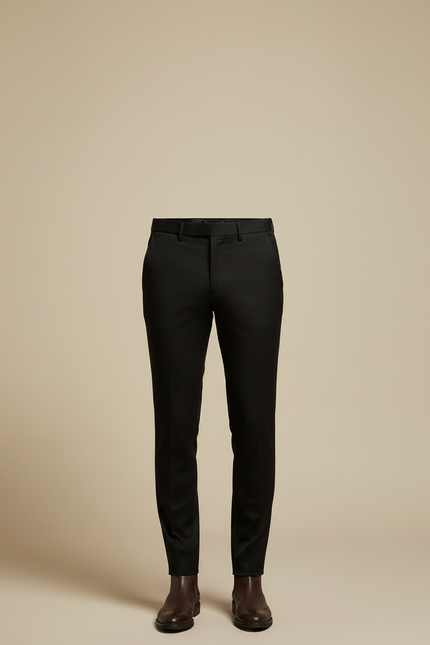 Pantalon Noir Slim Habillé Stretch Homme - Gabardine - vue 3