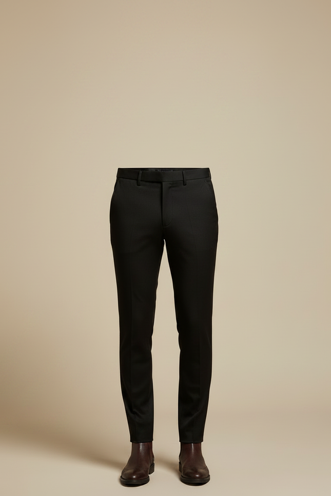 Pantalon Noir Slim Habillé Stretch Homme - Gabardine - vue 3