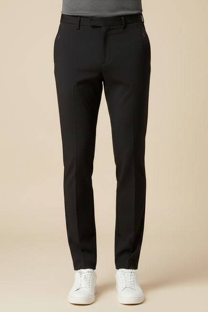 Pantalon Noir Slim Extensible Classique Élégant Homme - Polyester - vue 3