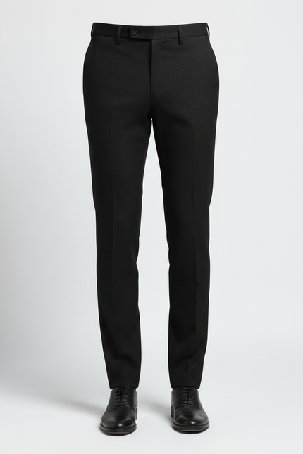 Pantalon Noir Homme Classique Élégant Slim Habillé - Gabardine - vue 3
