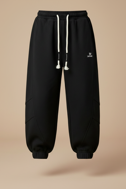 Pantalon Noir Ample Sport Décontracté Cordon Garçon - Molleton - vue 3