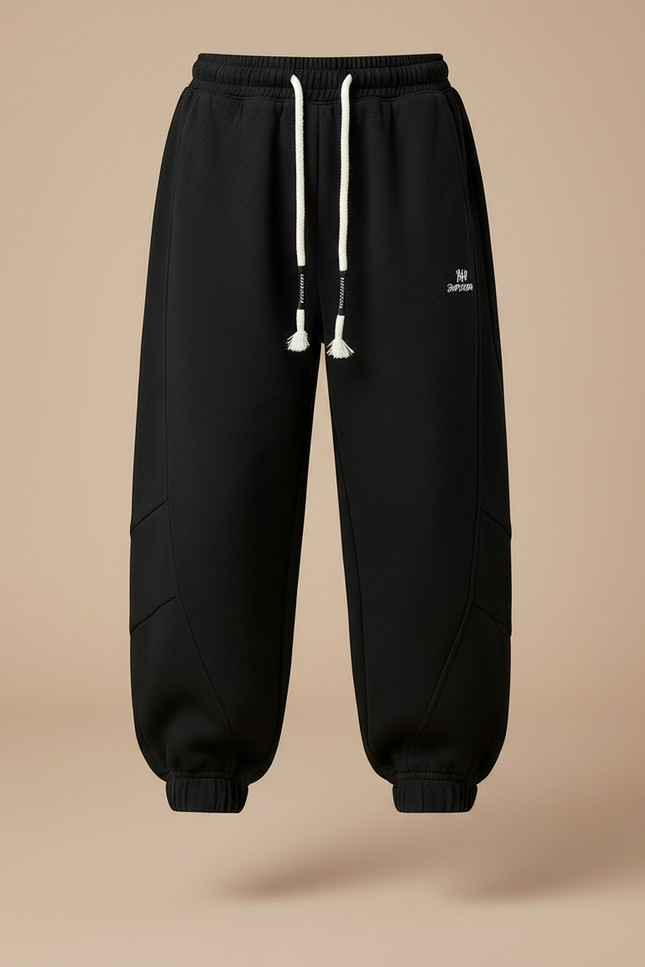 Pantalon Noir Ample Sport Décontracté Cordon Garçon - Molleton - vue 3