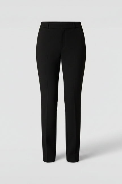 Pantalon Noir Ajusté, Taille Mi-haute, Stretch, Élégant - Polyester - vue 3