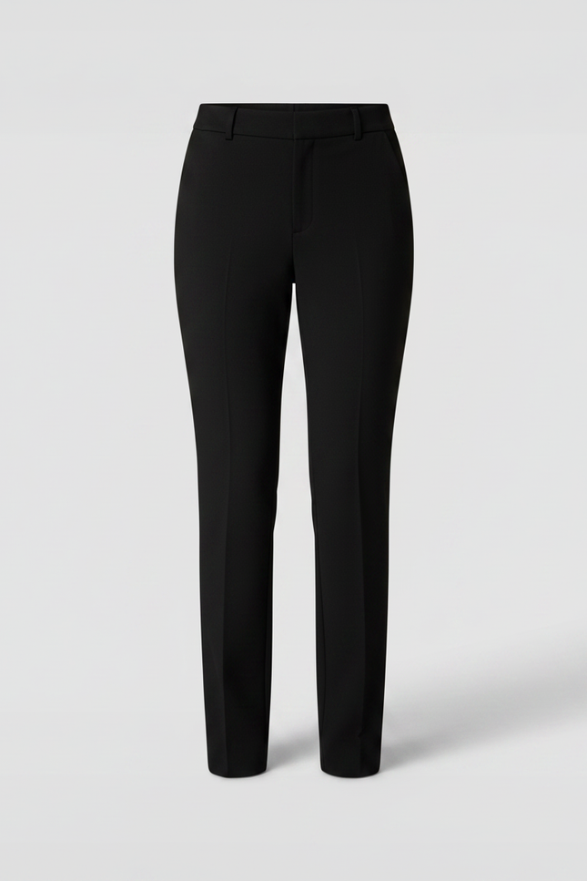 Pantalon Noir Ajusté, Taille Mi-haute, Stretch, Élégant - Polyester - vue 3