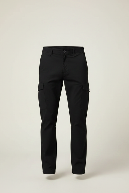 Pantalon Noir Cargo Tactique Homme Multi-poches - Gabardine - vue 3