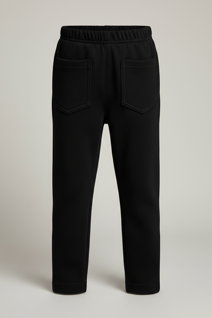 Pantalon Noir Molletonné Confortable Enfant Élastique - vue 3