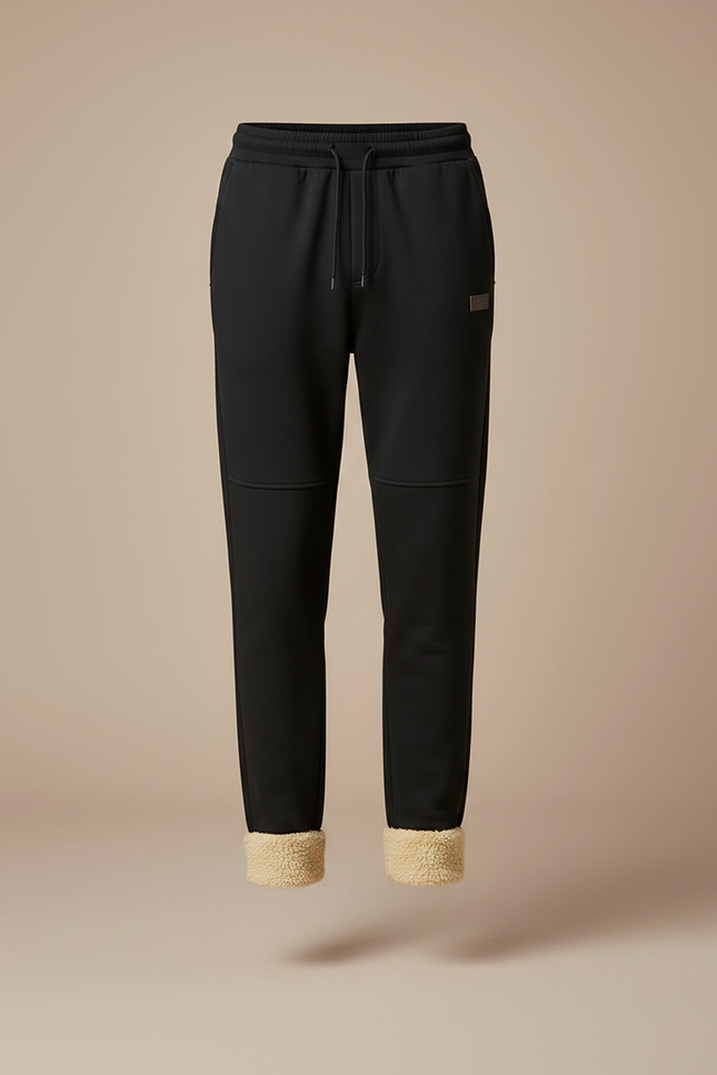Pantalon Noir Sport Molletonné Doublé Chaud Homme - vue 3