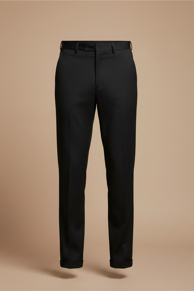 Pantalon Noir Habillé Homme Slim Élégant Formel - Gabardine - vue 3