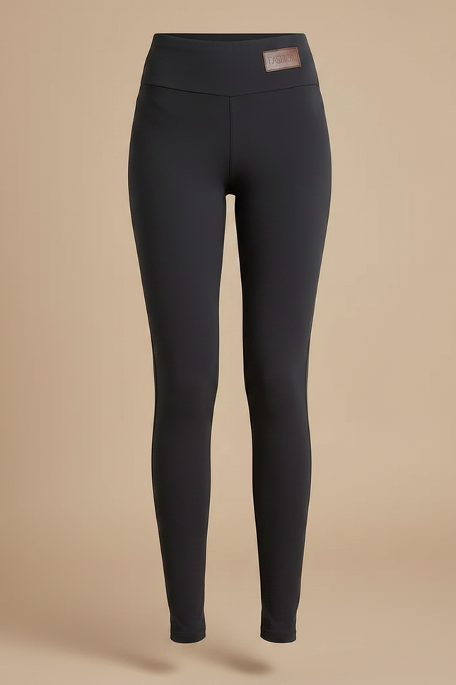 Pantalon Noir Legging Taille Haute Chaud Hiver Femme - Molleton - vue 3