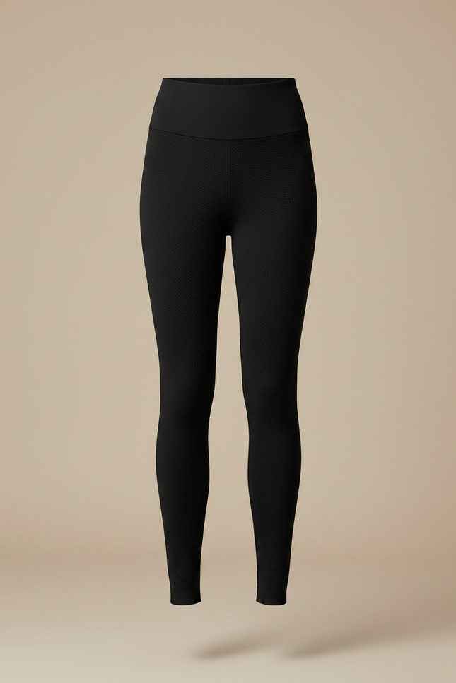 Pantalon Noir Côtelé Ajusté Taille Haute Femme - Cordé - vue 3