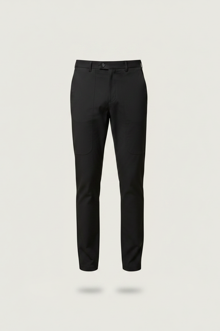 Pantalon Noir Homme Coton Ajusté Décontracté - vue 3