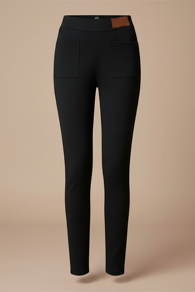 Pantalon Noir Skinny Élastique Chic Femme - Polyester - vue 3