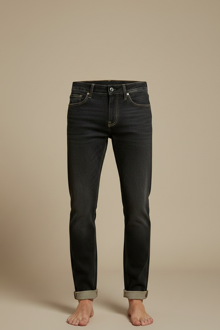 Pantalon Noir Décontracté Homme Coupe Droite - Jean - vue 3