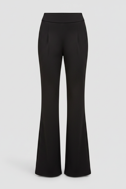 Pantalon Noir Évasé Fluide Élégant Femme - Polyester - vue 3